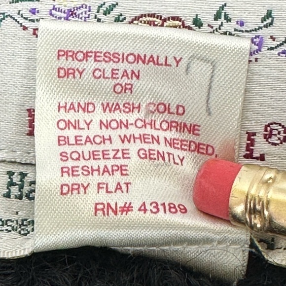 Vtg Susan Bristol Black Mohair Wool Hand Embroidered Cardigan Sweater Jacket S - Picture 8 of 14